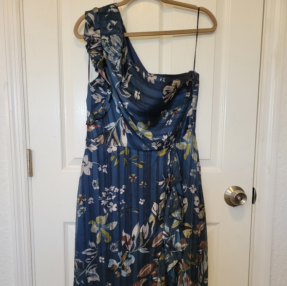 Lulu's one shoulder floral ruffle dress